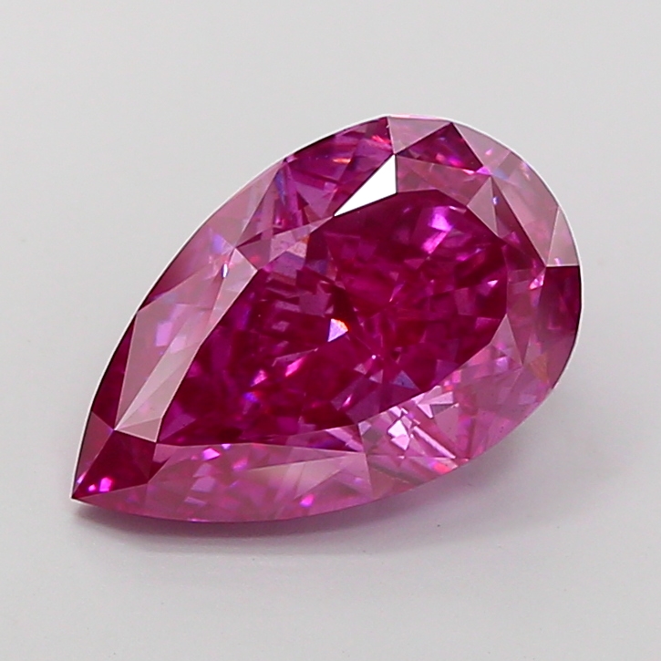5.01 ct Pear Fancy Vivid Pink Lab-Grown Diamond