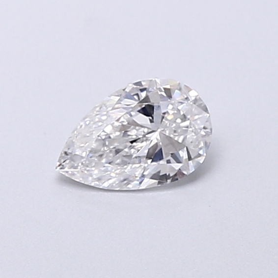 Actual 0.29 carat D Pear lab-grown diamond