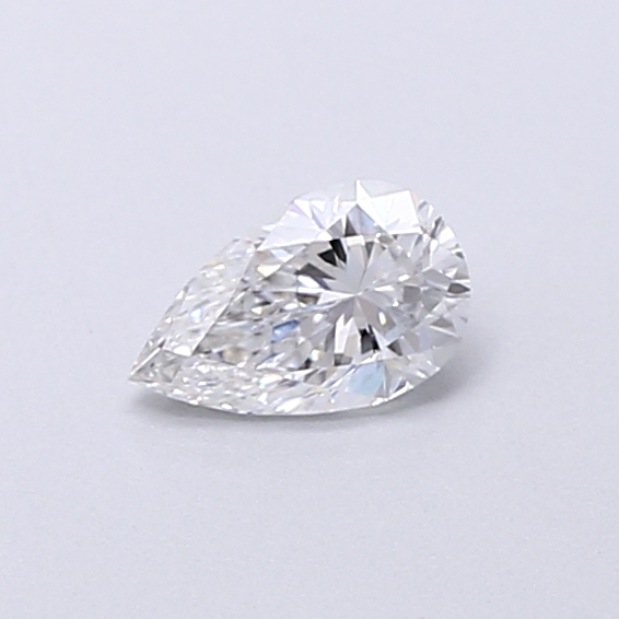 Actual 0.28 carat D Pear lab-grown diamond