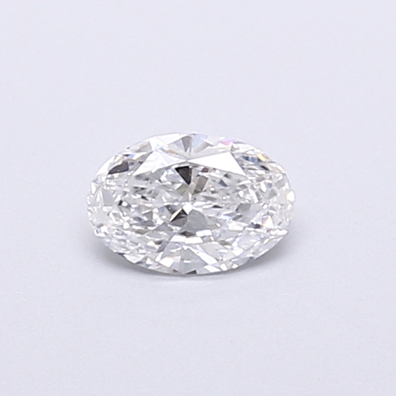 Actual 0.28 carat D Oval lab-grown diamond