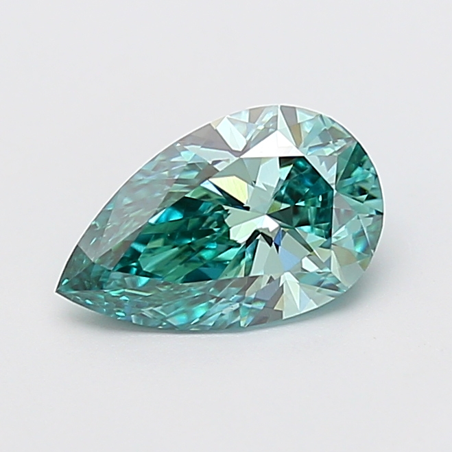 1.54 ct Pear Fancy Vivid Green Lab-Grown Diamond