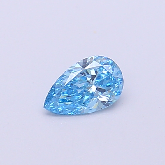 Actual 0.22 carat Vivid Blue Pear lab-grown diamond