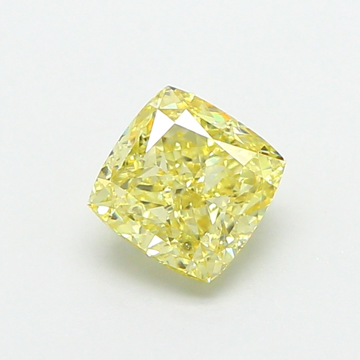 1.08 ct Yellow (Intense) VVS2 Square Cushion lab-grown diamond