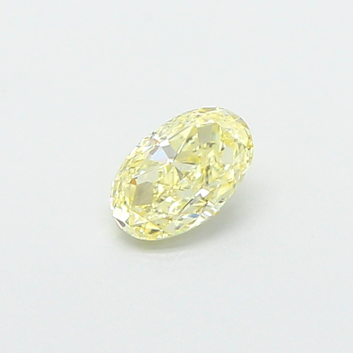 Actual 0.37 carat Light Yellow Oval lab-grown diamond