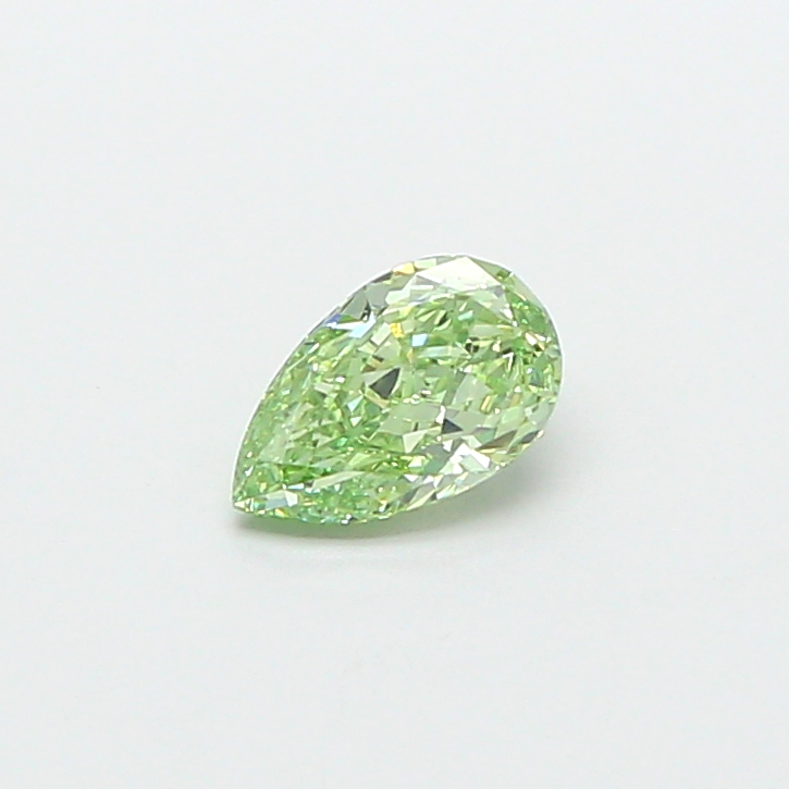 0.76 ct Pear Step lab grown diamond Fancy Intense Green VVS2