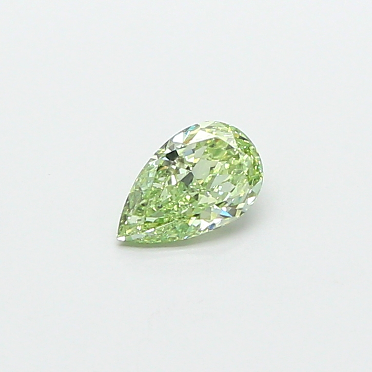 0.62 ct Pear Step lab grown diamond Fancy Intense Green VVS2