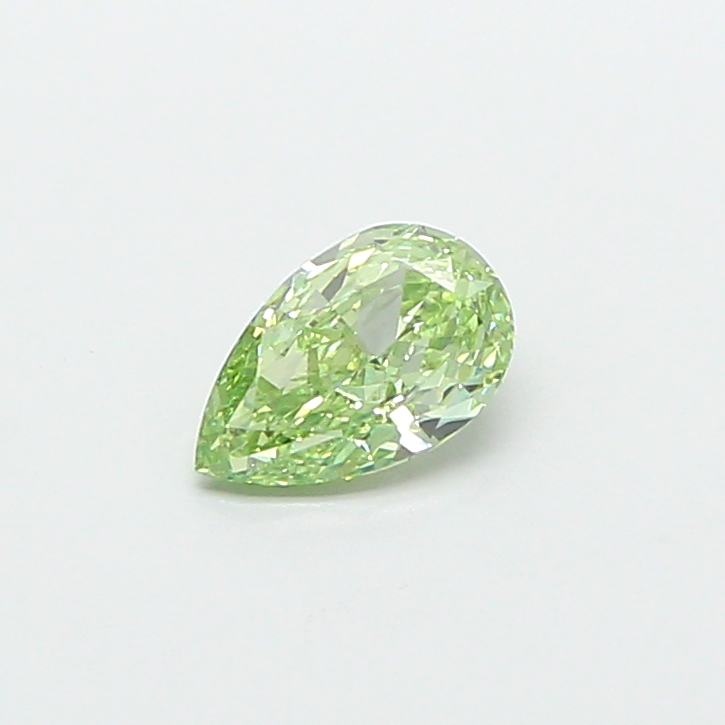 0.84 ct Pear Step lab grown diamond Fancy Intense Green VVS2
