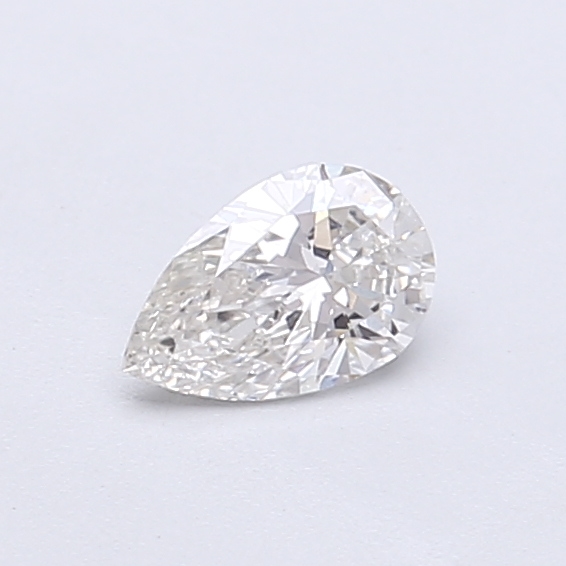 Actual 0.28 carat G Pear lab-grown diamond