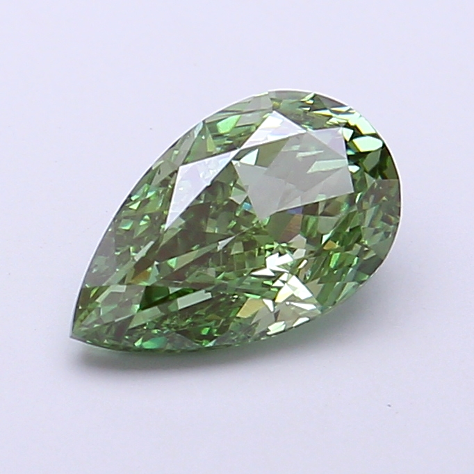 1.42 ct Pear Fancy Vivid Green Lab-Grown Diamond