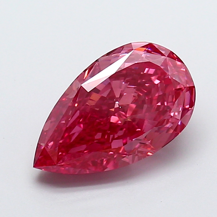 3.00 ct Pear Fancy Vivid Pink Lab-Grown Diamond