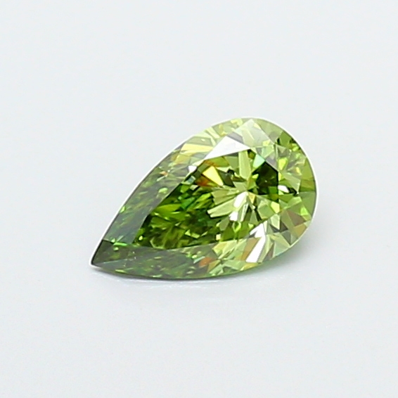 0.38 ct Pear Fancy Vivid Green Lab-Grown Diamond