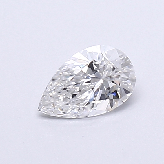 Actual 0.28 carat E Pear lab-grown diamond