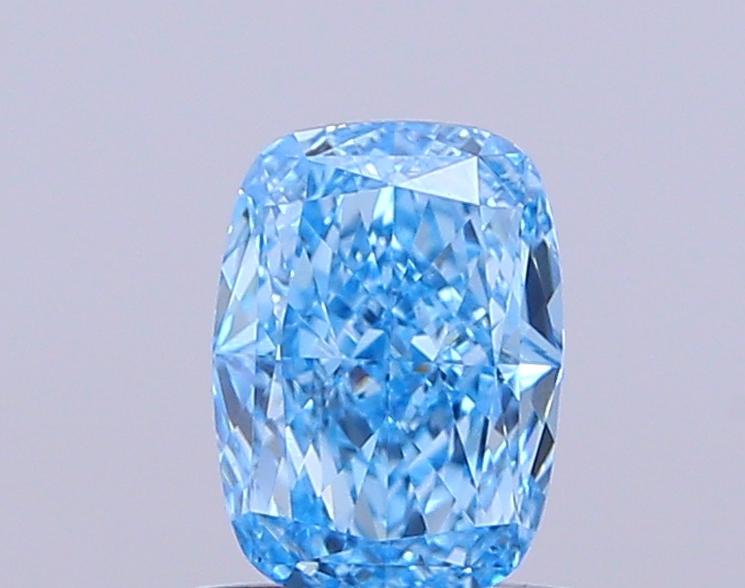 1.02 ct Blue (Vivid) VS2 Cushion lab-grown diamond