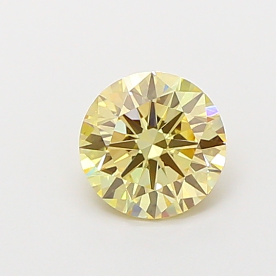 Actual 0.9 carat Brownish Yellow Round lab-grown diamond
