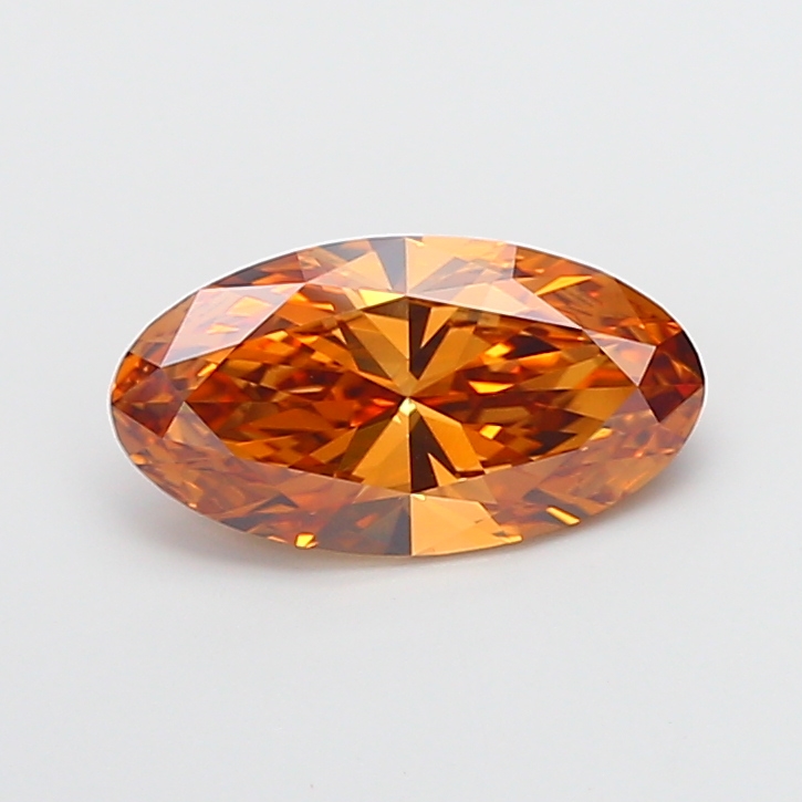 3.50 ct Moval Cut lab grown diamond Fancy Brown VVS2