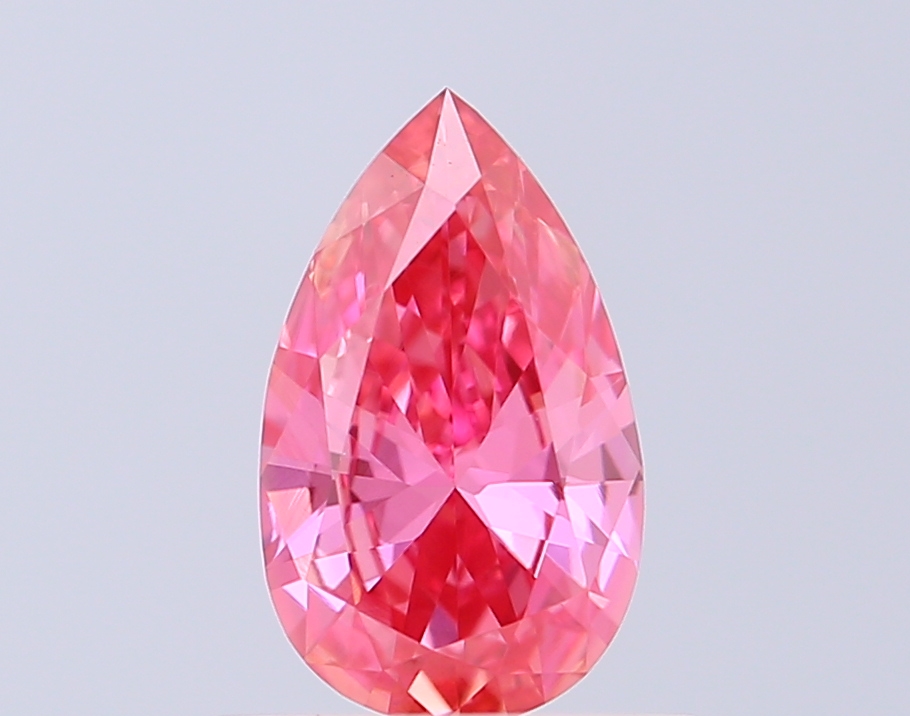 0.41 ct Pear, Fancy Intense Pink VS1 CVD