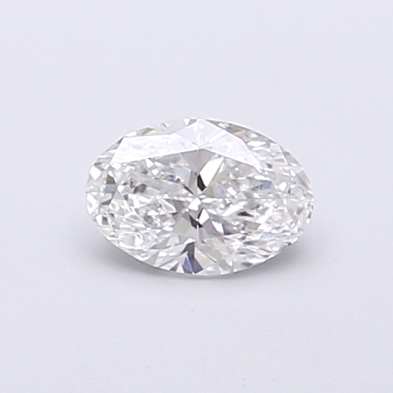 Actual 0.35 carat D Oval lab-grown diamond