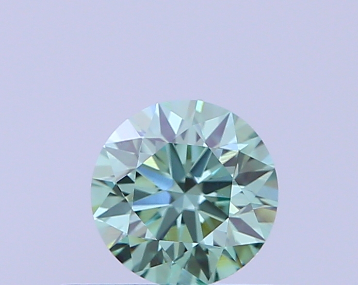 Actual 0.33 carat Vivid Green Round lab-grown diamond