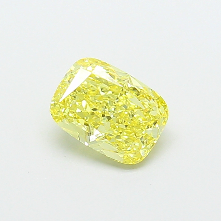 1.34 ct Yellow (Intense) VVS2 Cushion lab-grown diamond