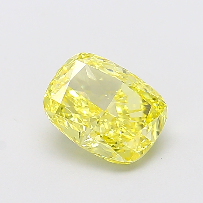 1.96 ct Yellow (Intense) VS1 Cushion lab-grown diamond