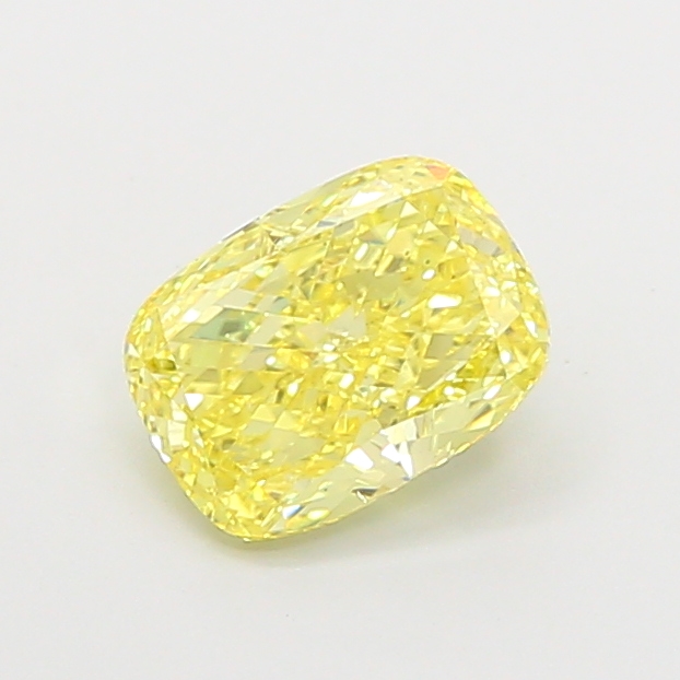 1.23 ct Yellow (Intense) VS1 Cushion lab-grown diamond