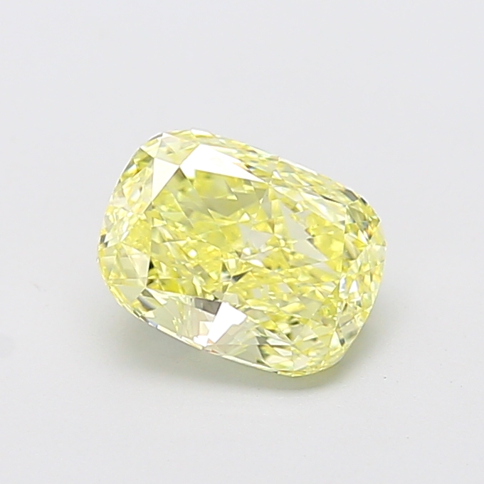 1.77 ct Yellow (Light) VVS2 Cushion lab-grown diamond