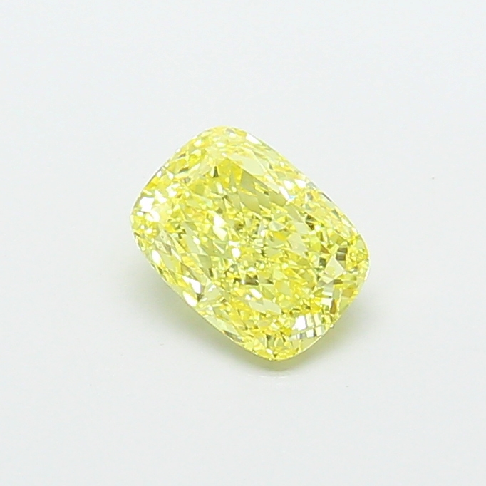 1.24 ct Yellow (Intense) VVS2 Cushion lab-grown diamond