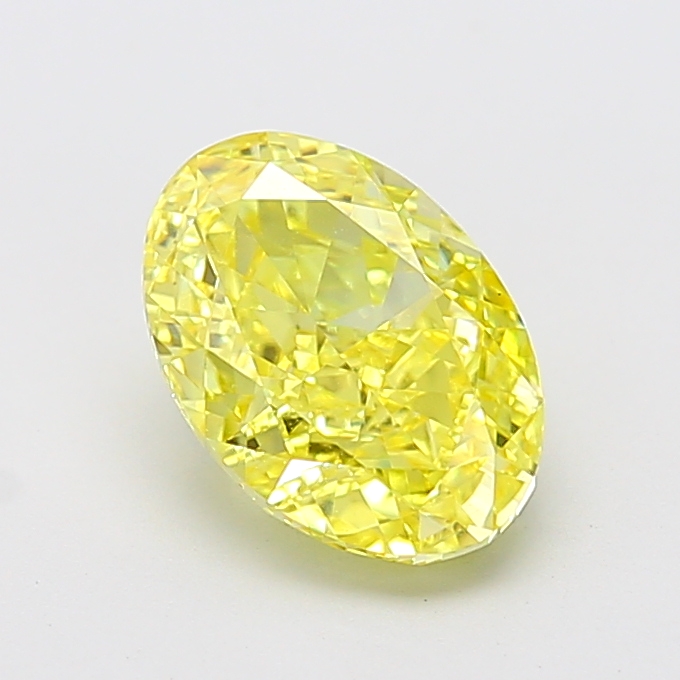 2.80 ct Yellow (Intense) VVS2 Oval Modified lab-grown diamond
