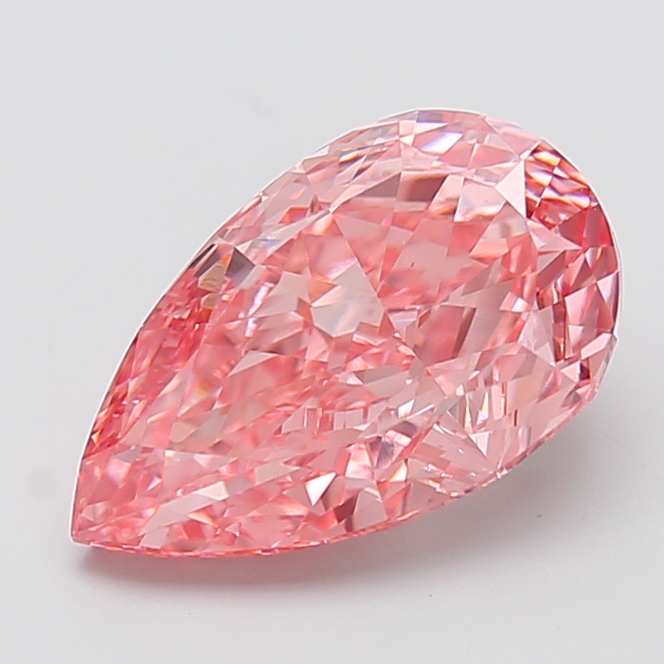 5.24 ct Pink (Vivid) VVS2 Pear Modified lab-grown diamond