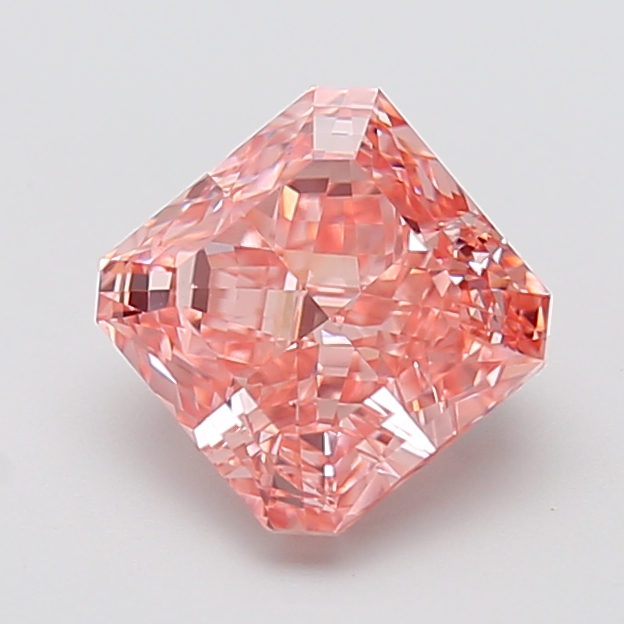 3.01 ct Pink (Vivid) VVS2 Square Radiant lab-grown diamond