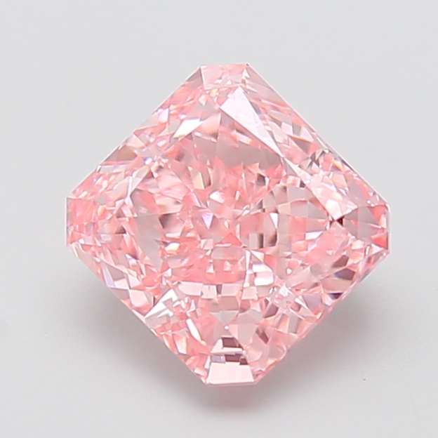 3.03 ct Pink (Vivid) VVS2 Square Radiant lab-grown diamond