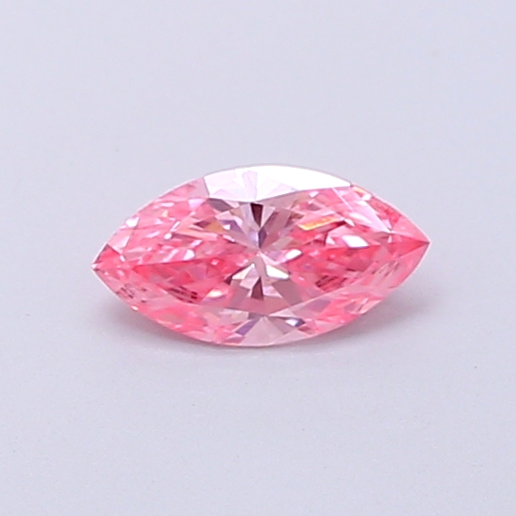 Actual 0.3 carat Fancy Vivid Pink Marquise lab-grown diamond