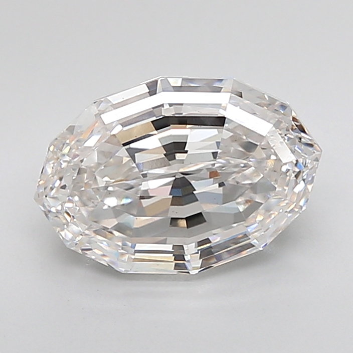3.15 carat Oval Step Cut lab grown diamond, E VS1, IGI certified