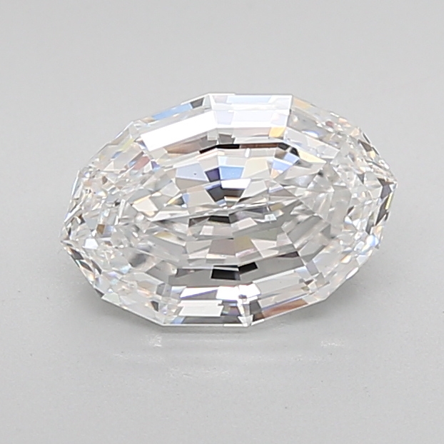 2.04 carat Oval Step Cut lab grown diamond, D VS1, IGI certified