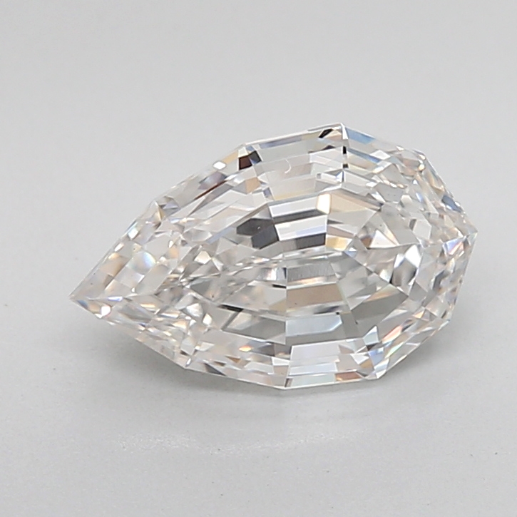 2.07 carat Pear Step Cut lab grown diamond, E VS1, IGI certified