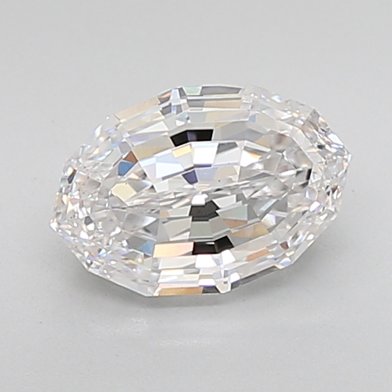 2.10 carat Oval Step Cut lab grown diamond, D VS1, IGI certified