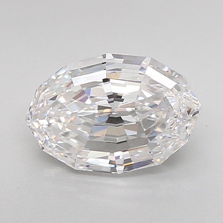 2.08 carat Oval Step Cut lab grown diamond, E VS1, IGI certified