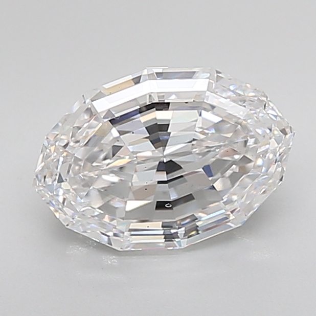 3.09 carat Oval Step Cut lab grown diamond, D VS2, IGI certified