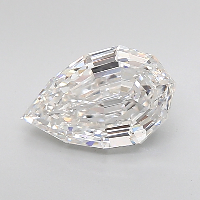 2.04 carat Pear Step Cut lab grown diamond, E VS2, IGI certified