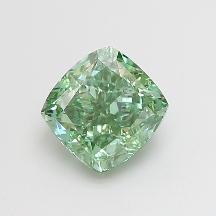 1.76 ct Green (Vivid) VS1 Cushion lab-grown diamond