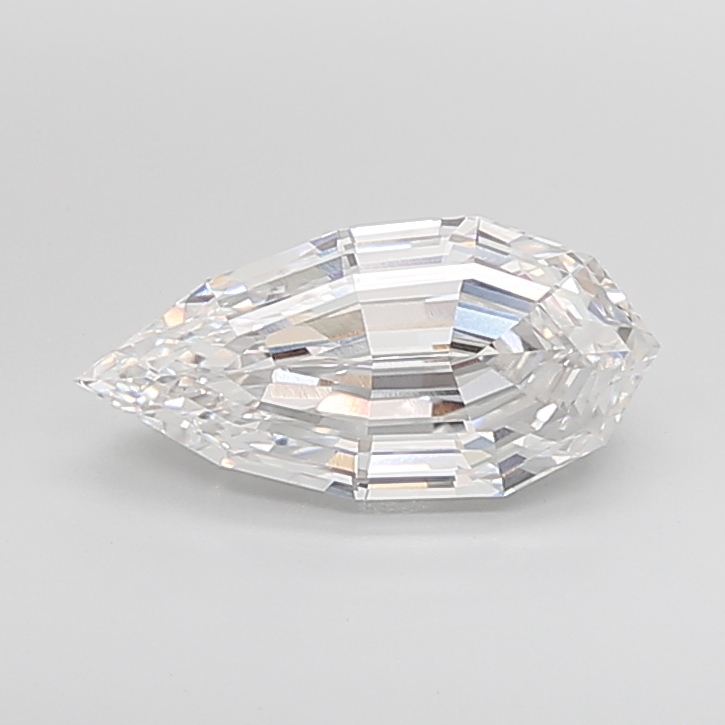 4.18 carat Pear Step Cut lab grown diamond, E VVS2, IGI certified