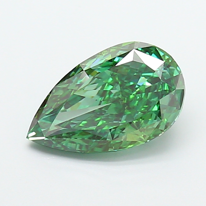 2.31 ct Pear Fancy Vivid Green Lab-Grown Diamond