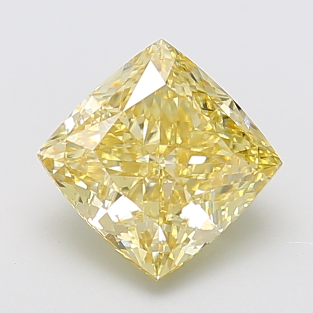 3.07 ct Cushion Fancy Light Yellow Lab-Grown Diamond