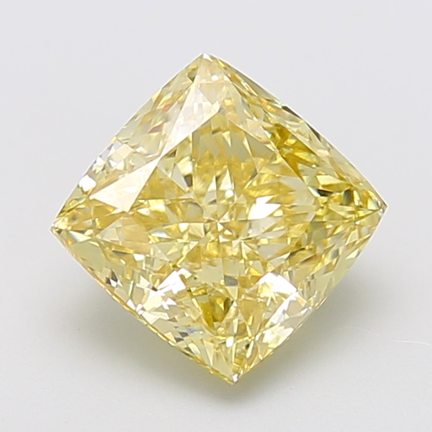 3.08 ct Cushion Fancy Light Yellow Lab-Grown Diamond