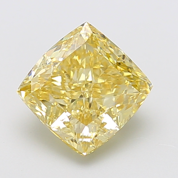 3.04 ct Cushion Fancy Intense Yellow Lab-Grown Diamond