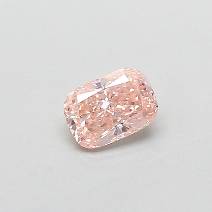 Actual 0.45 carat Light Brownish Orange Cushion lab-grown diamond