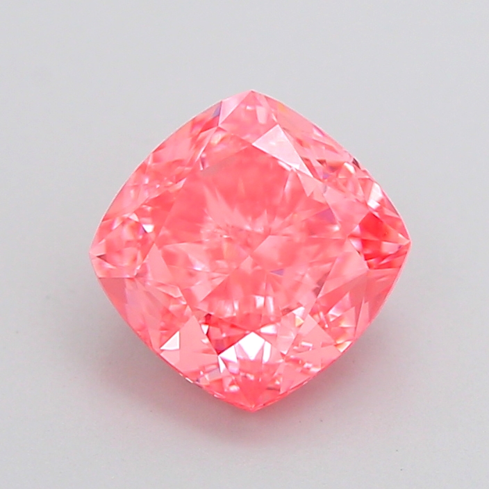 IGI Certified LG742516861 | 1.61 ct Fancy Vivid Pink Cushion VVS2 Lab-Grown Diamond