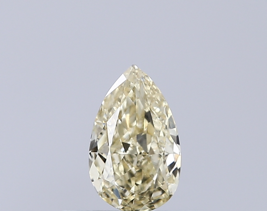 0.37 ct Pear Step lab grown diamond Fancy Intense Yellow VVS2