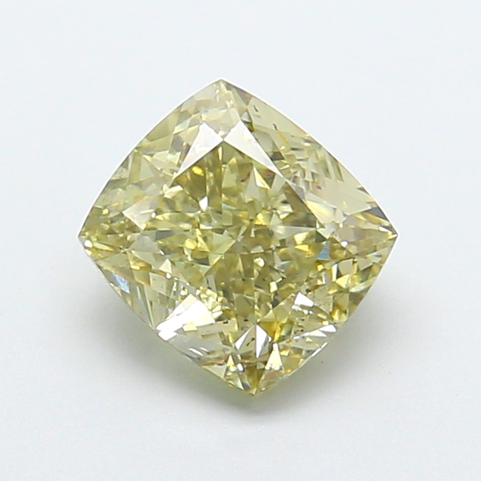 2.00 ct Cushion Fancy Vivid Yellow Lab-Grown Diamond