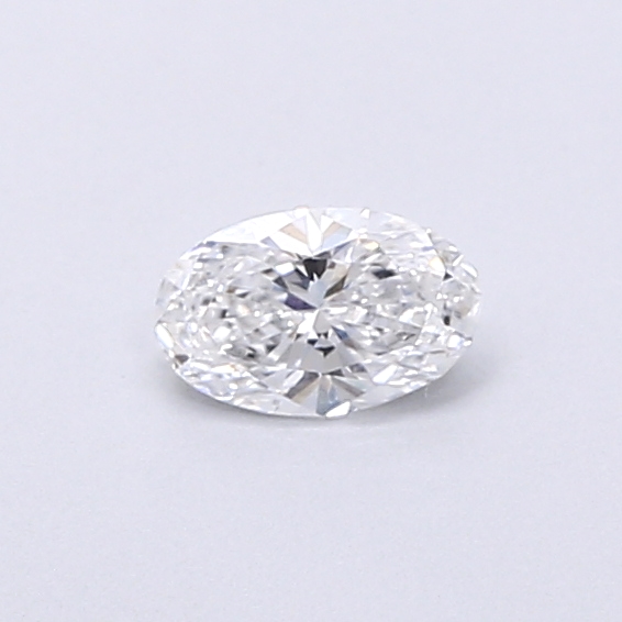 Actual 0.24 carat D Oval lab-grown diamond